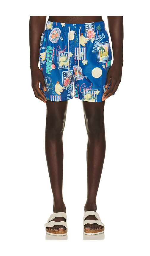 Vintage Summer Ponji Swim Volleys in Blue. M. Also in S, L, XL/1X, XXL/2X