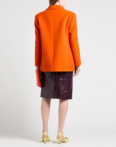 Woman Coat Orange Size 2 Virgin Wool