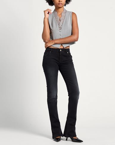 Woman Jeans Black Size 4 Cotton, Elastane
