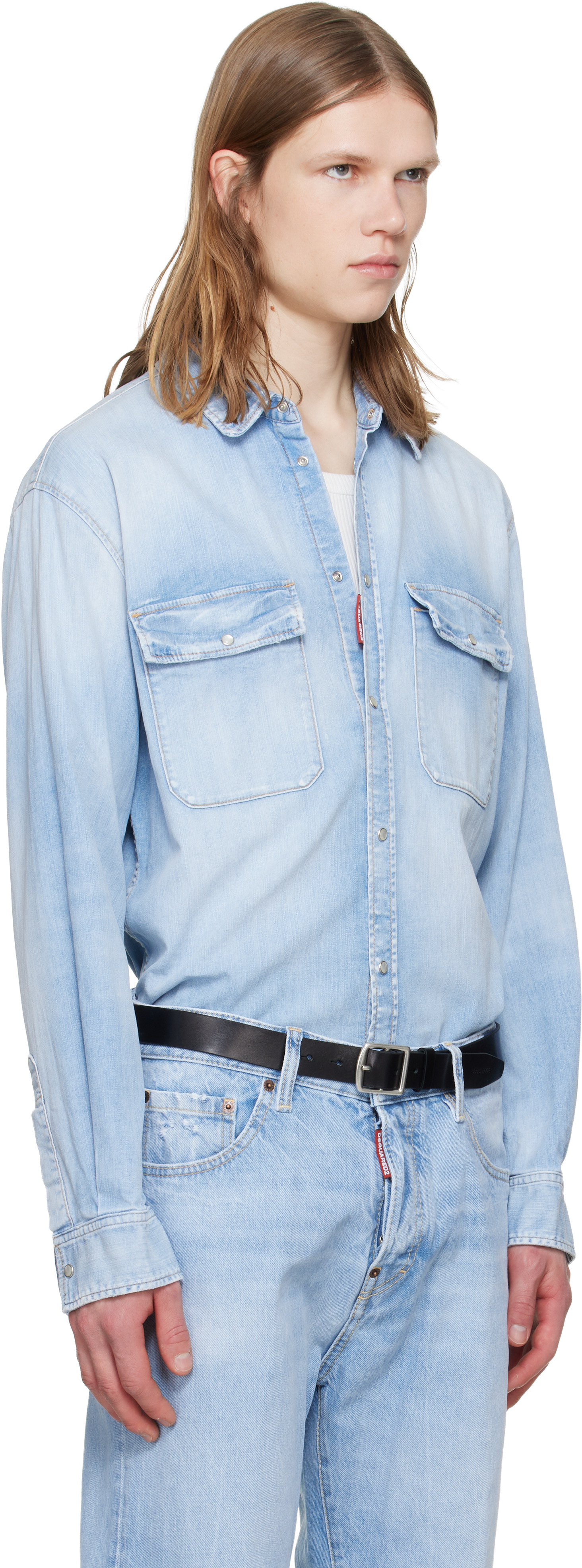 Blue Light Wash Canadian Vintage Denim Shirt