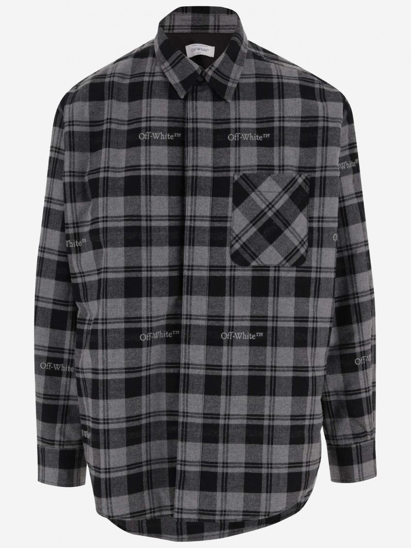 Checked flannel shirt - Grey