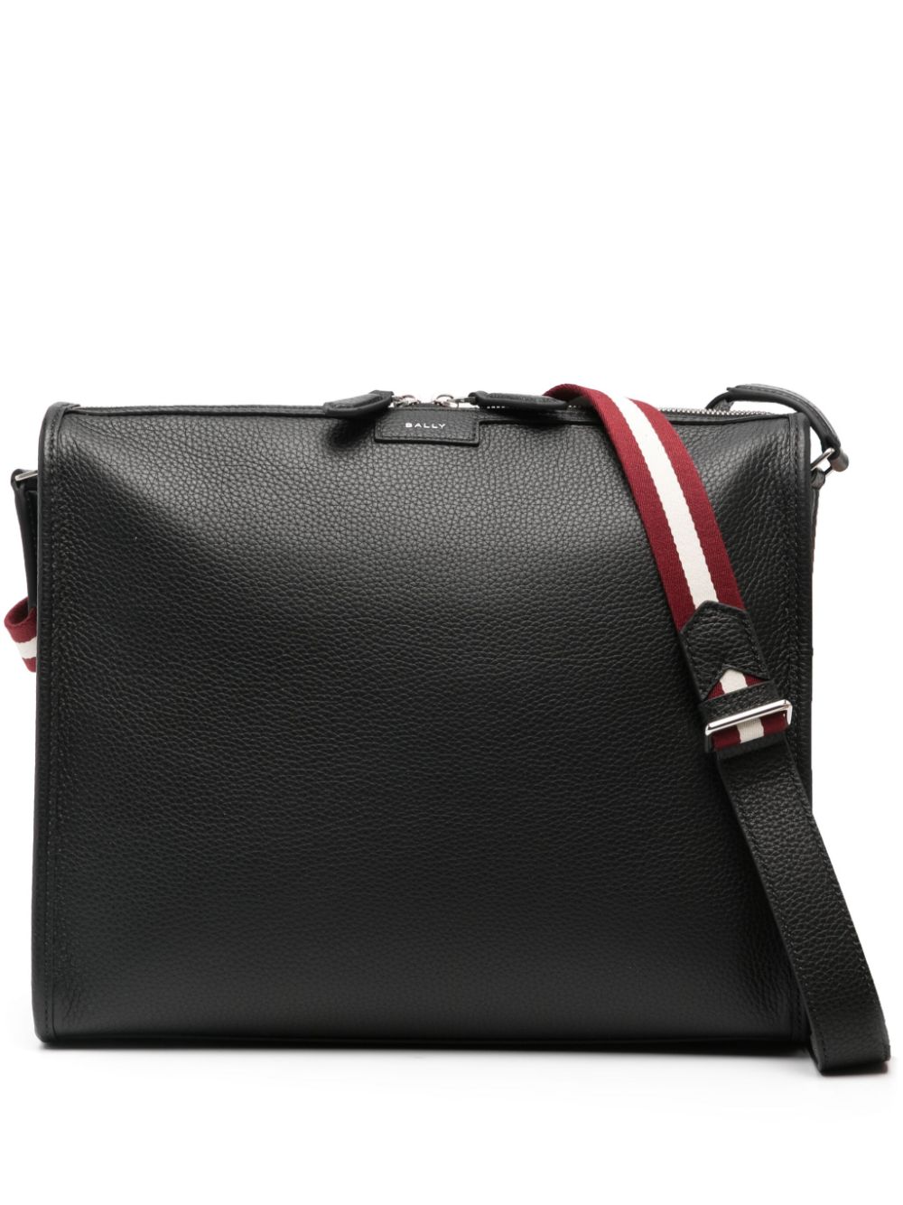 Leather messenger bag - Black