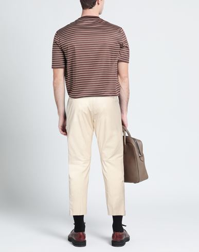 Man Pants Beige Size 40 Cotton, Elastane
