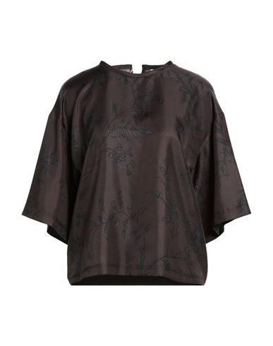 Woman Top Dark brown Size 8 Silk