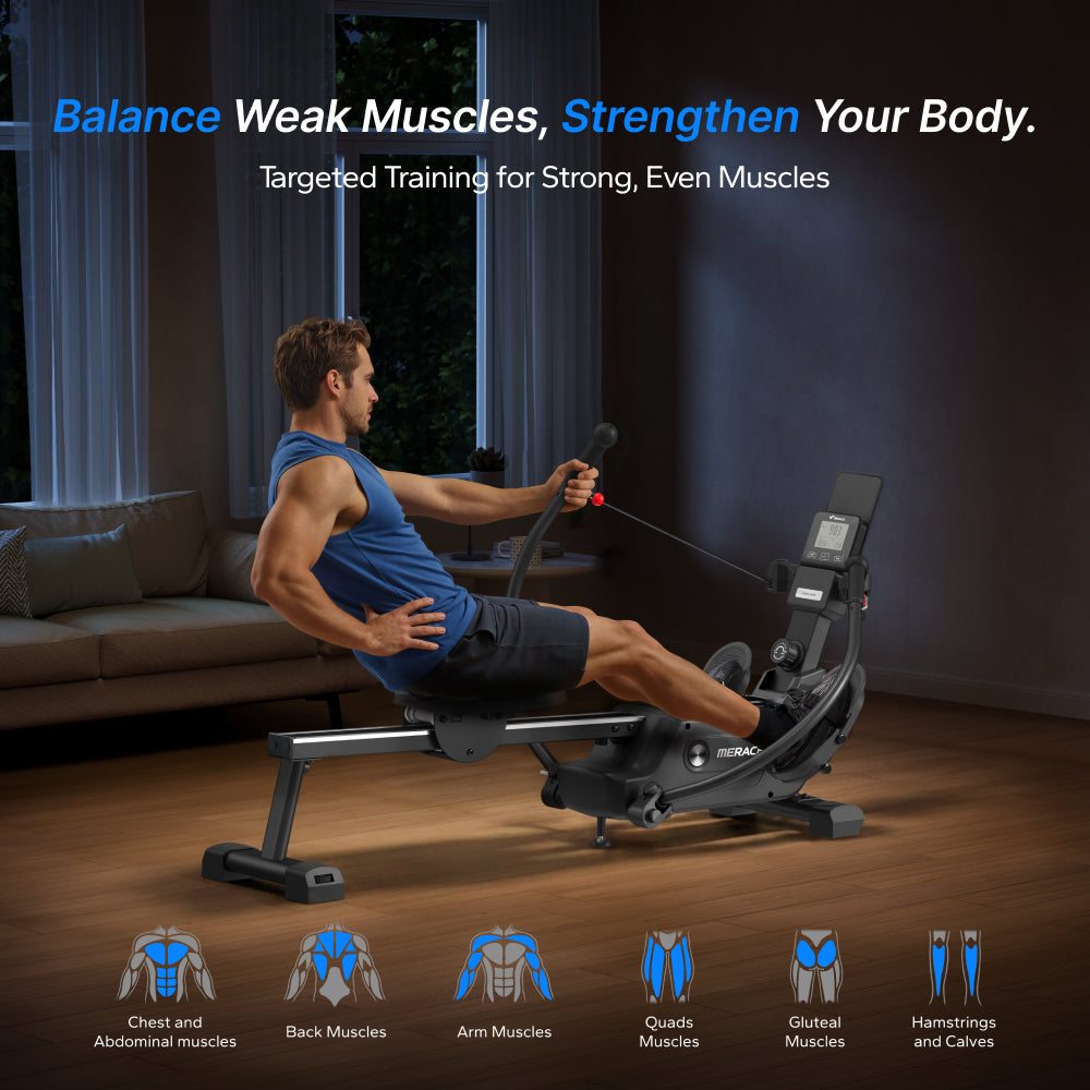 NovaRow RS3 Indoor Double-Scull Magnetic Rowing Machine for Muscle Imbalance