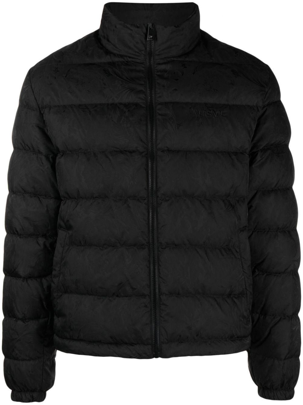 Barocco-print padded jacket - Black