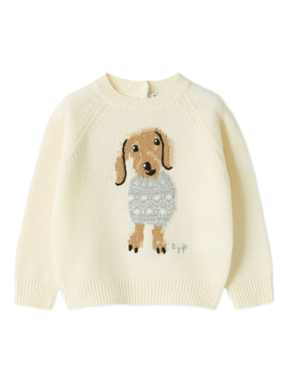 Mini Dachshund Intarsia Sweater for Girls