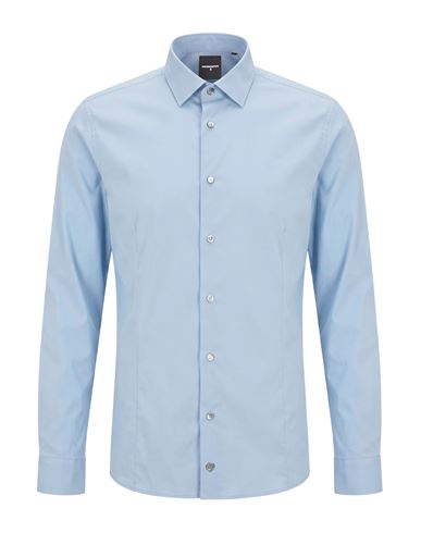 Man Shirt Light blue Size 38 Cotton, Polyamide, Elastane