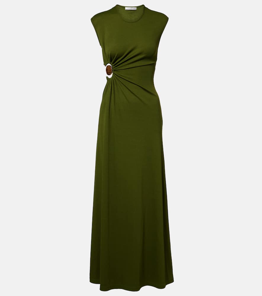 Mineral Stone embellished jersey maxi dress