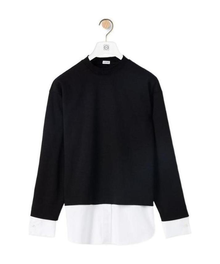 Shirt-hem sweatshirt