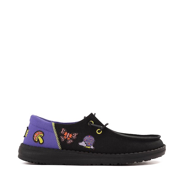 Womens HEYDUDE Wendy Funk Slip-On Casual Shoe - Black / Psychedelic Patche