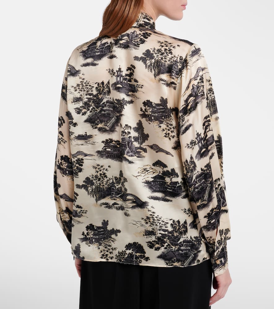 Vetro printed silk satin shirt