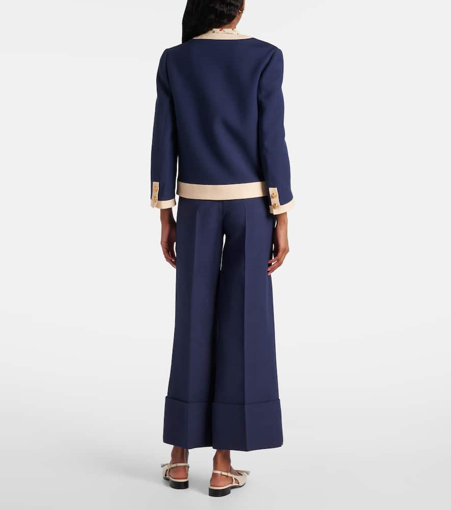 Embroidered wool and silk jacket