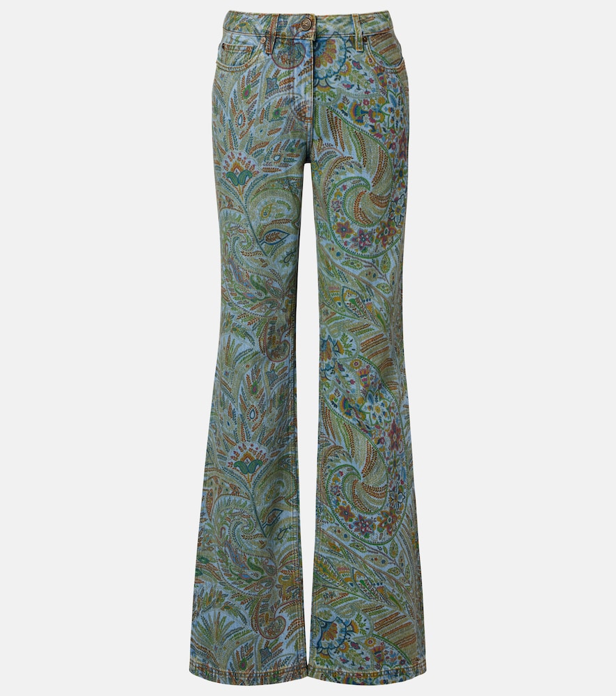 Paisley flared jeans