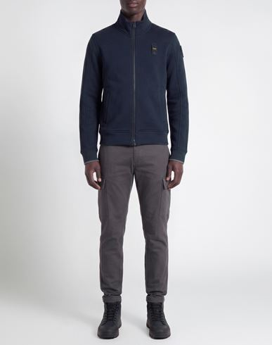 Man Sweatshirt Midnight blue Size L Cotton, Polyester