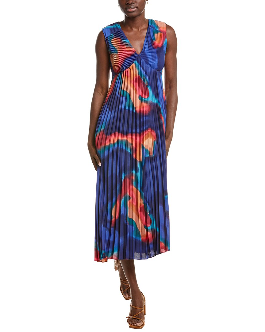 Accordion Pleated Midi Dress