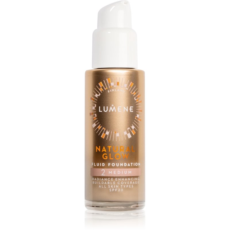 Lumene Natural Glow fondotinta illuminante per un look naturale SPF 20 colore 2 Medium Coo