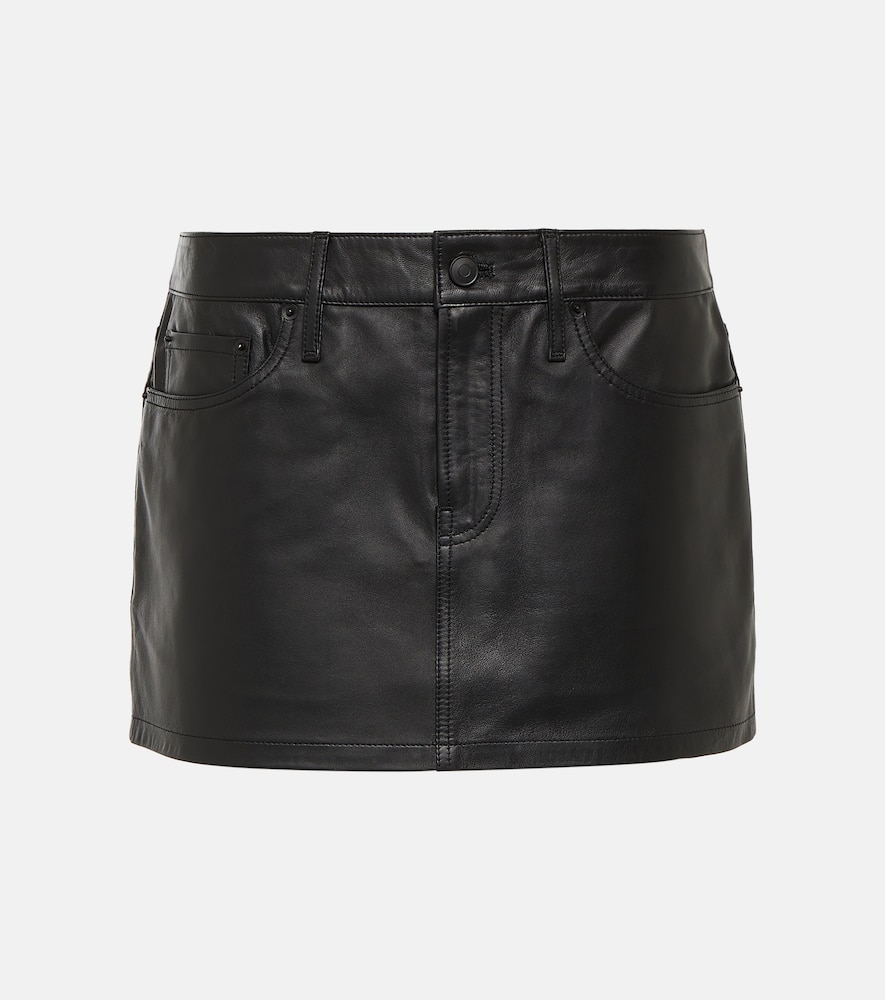 Micro leather miniskirt
