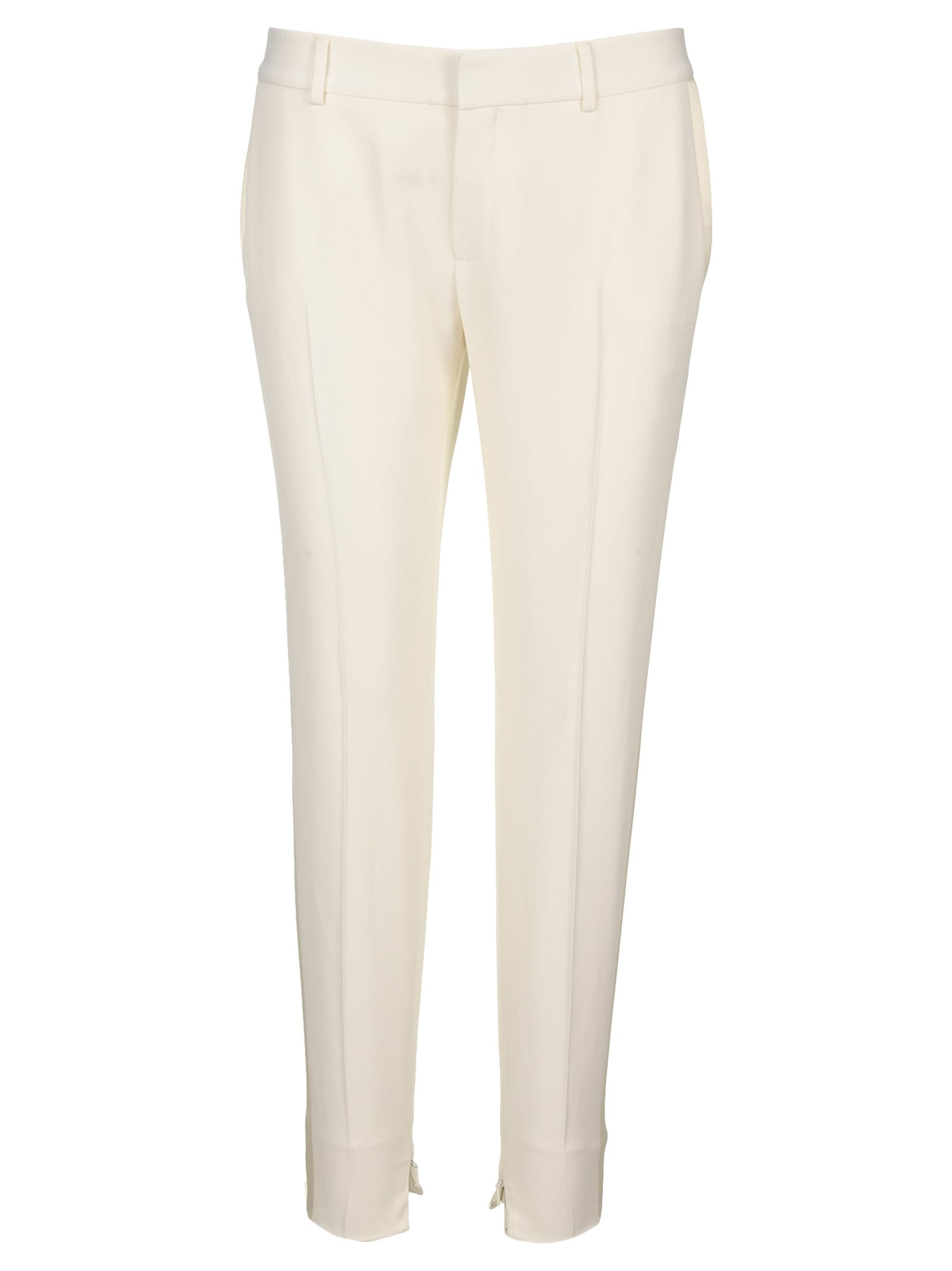 Pleated front slim-fit trousers
