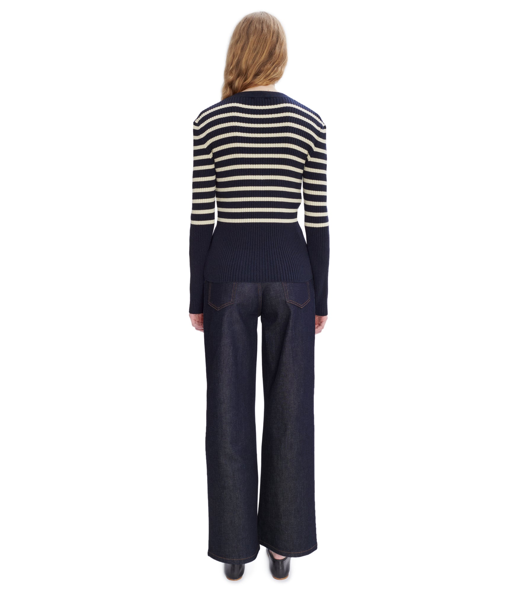 Lou sweater TIQ - Dark navy blue/ecru