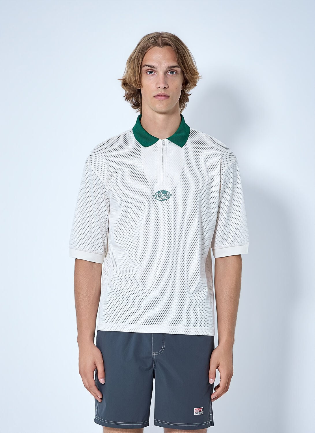 Quarter Zip Jersey Polo Shirt
