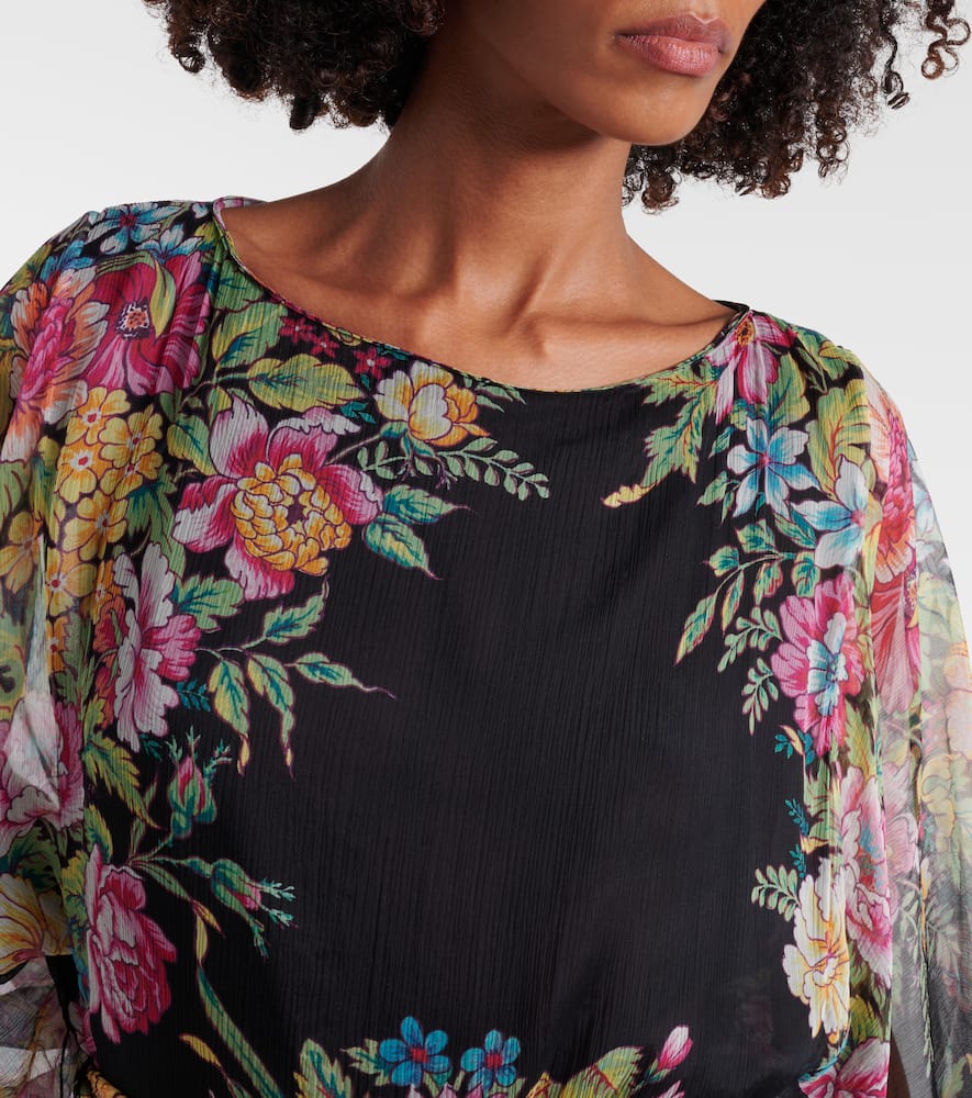 Floral silk gown