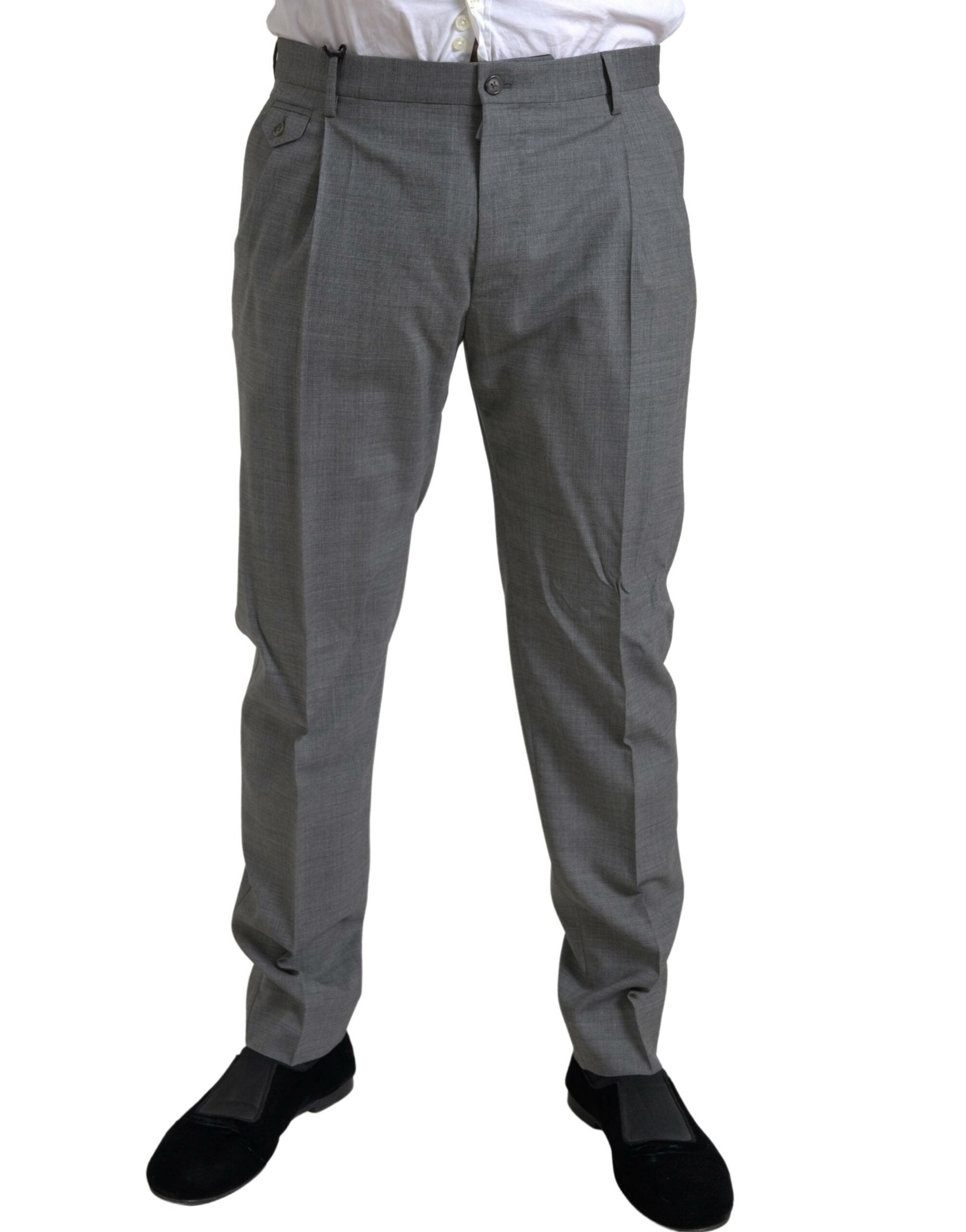 Virgin Wool Trousers — Gray