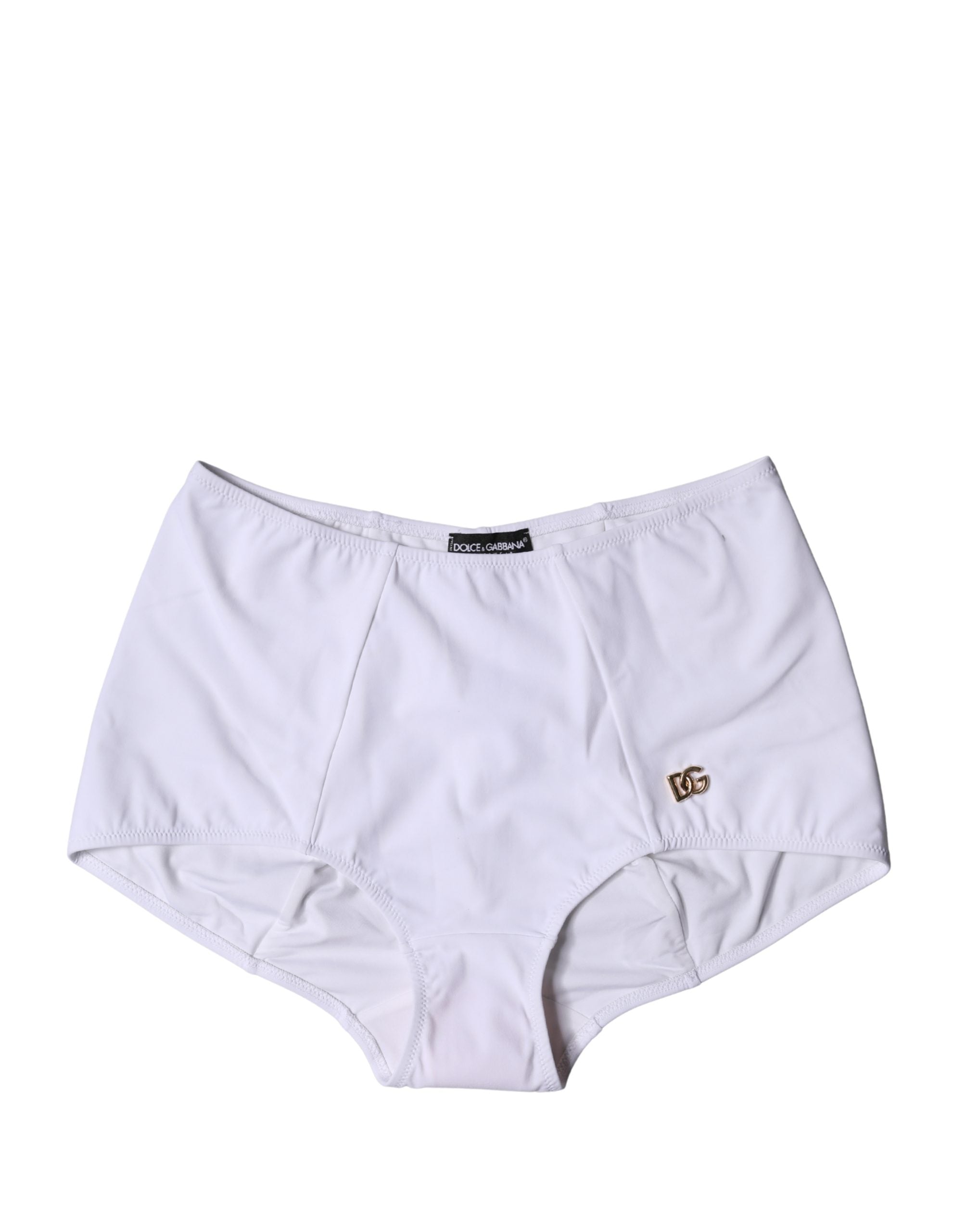 Logo-Embroidered High-Waist Panty — White