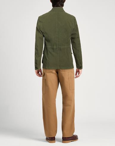 Man Jacket Military green Size L Cotton, Polyurethane