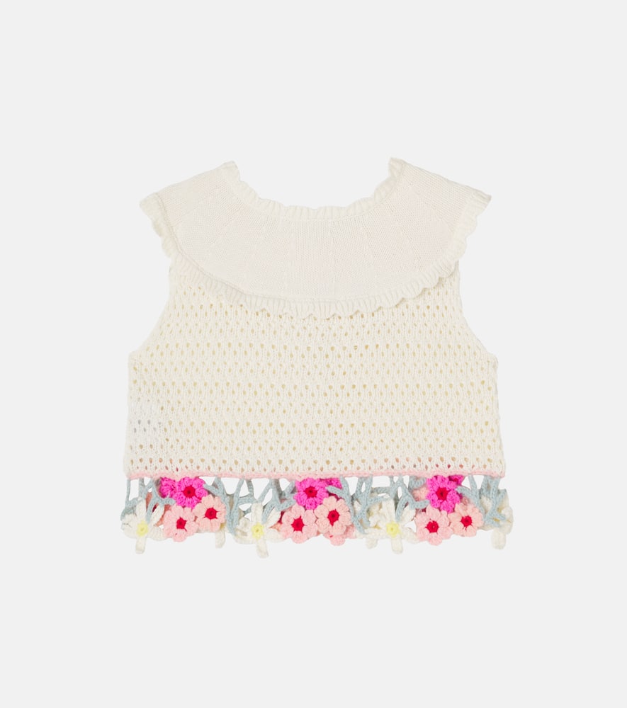 Elea embroidered cotton-blend sweater vest