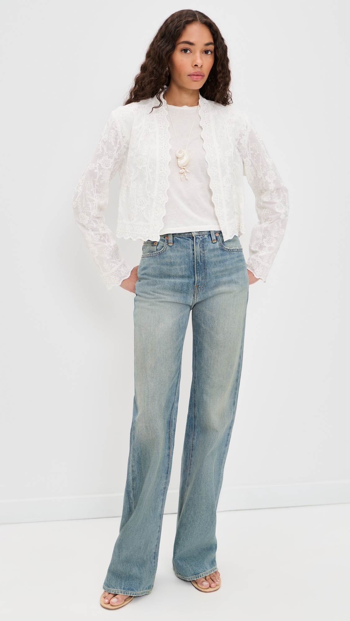 Embroidered Jacket White