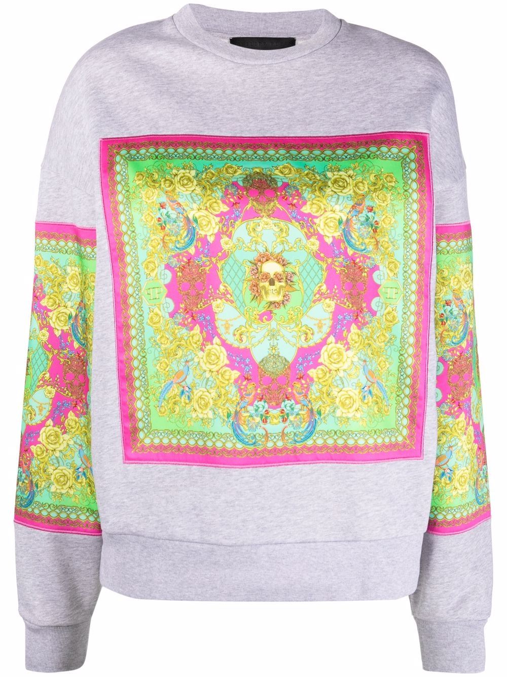 New Baroque print sweatshirt - Grey