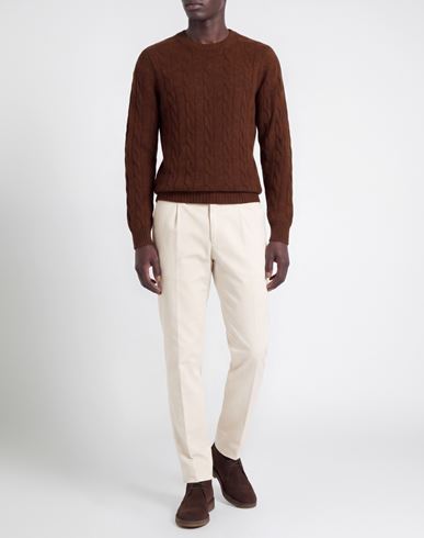 Man Sweater Dark brown Size 40 Virgin Wool
