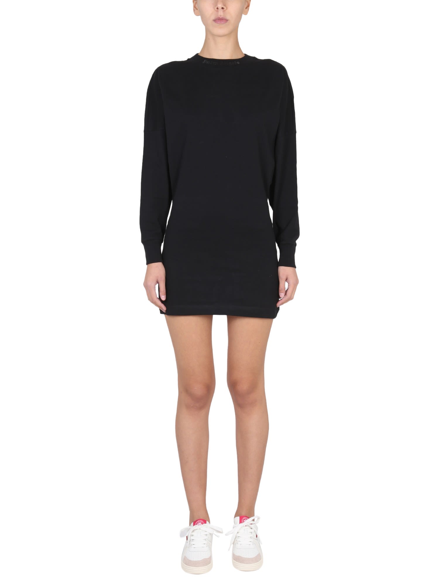 Glitter-logo jumper dress