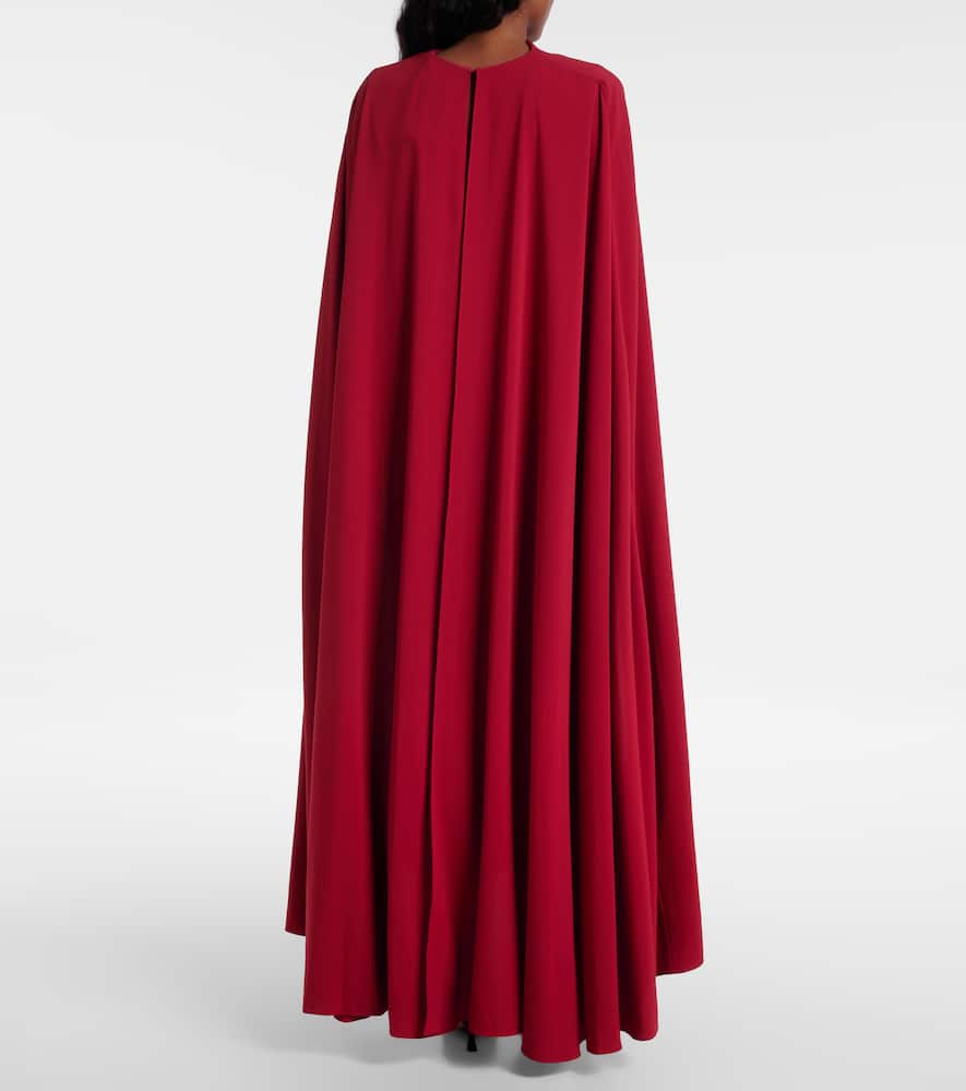 Neolitsea caped crêpe cocktail dress