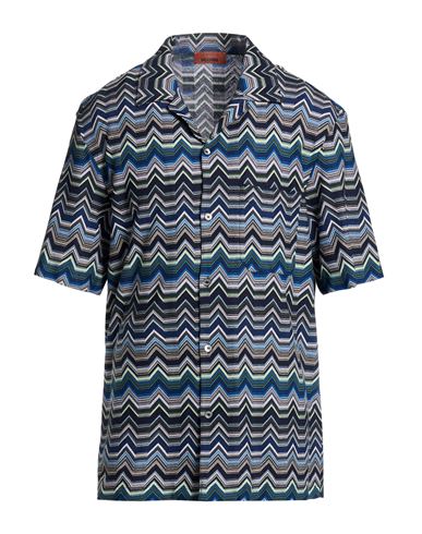 Man Shirt Navy Size 40 Cotton