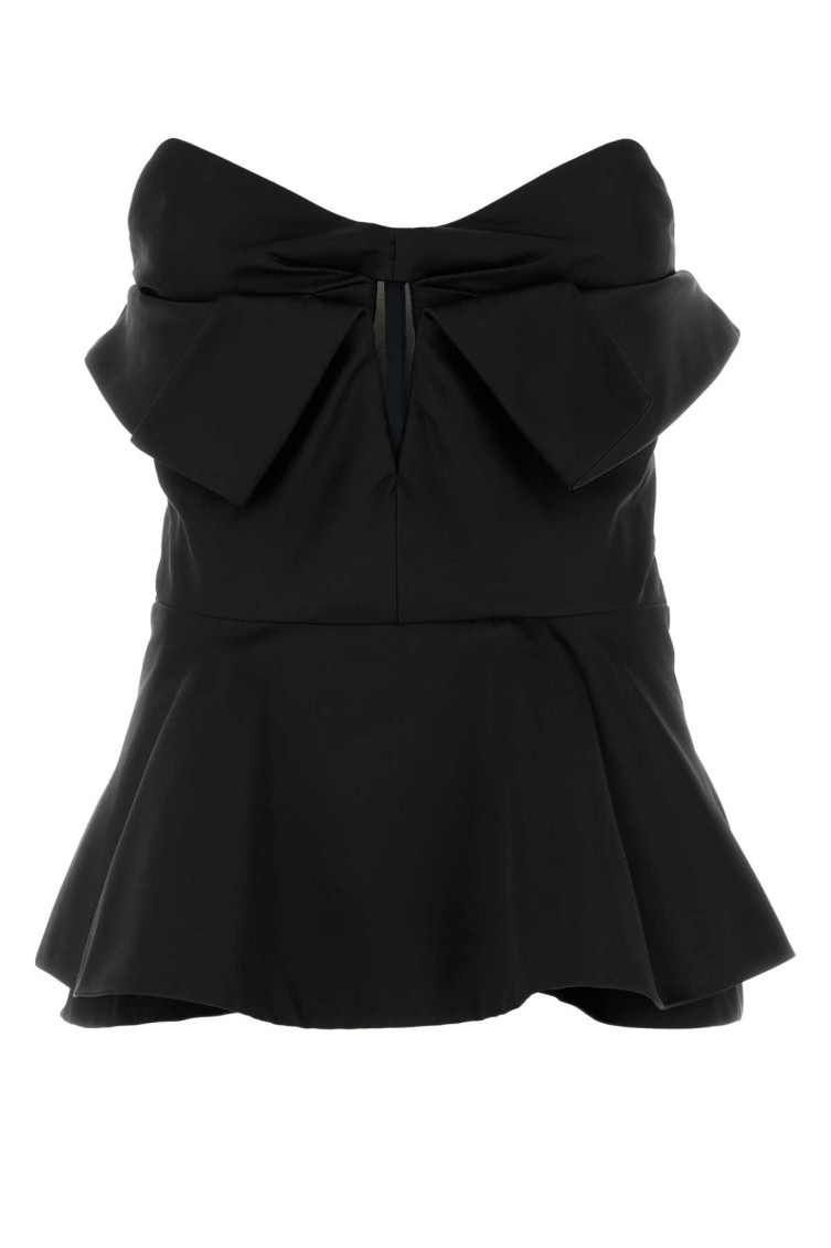 Bow-detailed Peplum Top