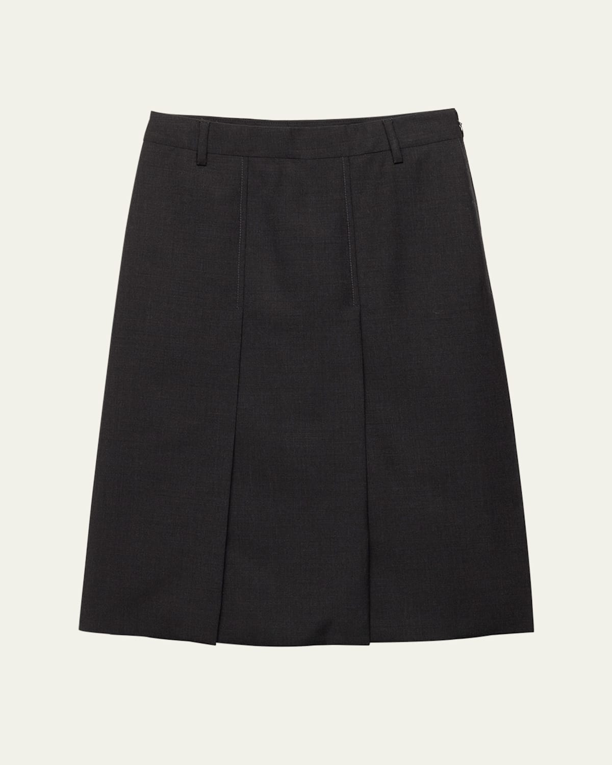 Grisaglia Check Pleated Slit Skirt