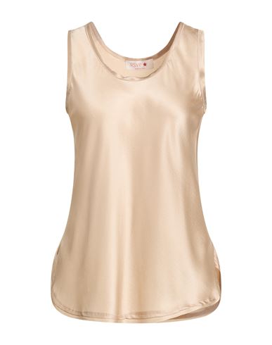 Woman Top Sand Size 4 Silk, Elastane