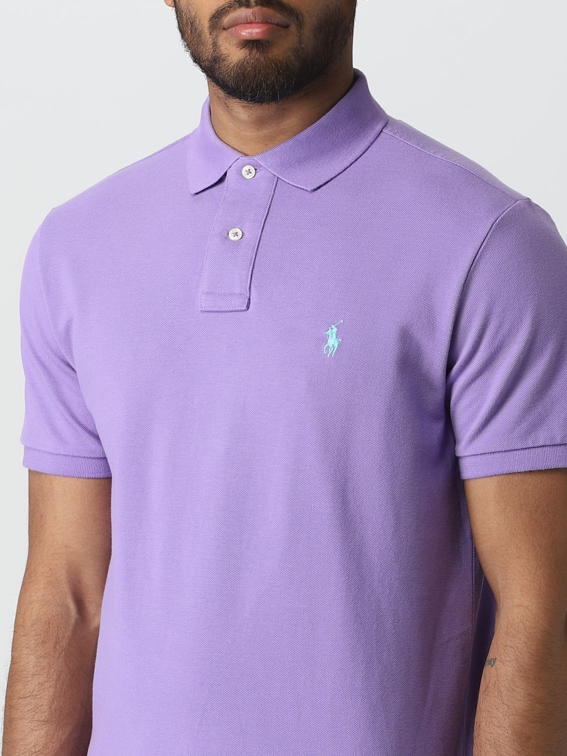 Polo Shirt Men color Violet