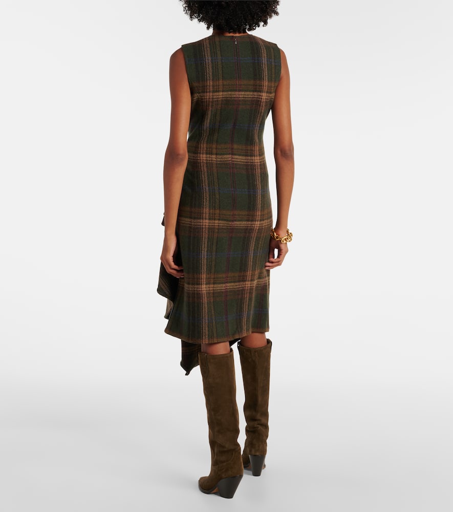 Polo Ralph Lauren Plaid wool-blend midi dress