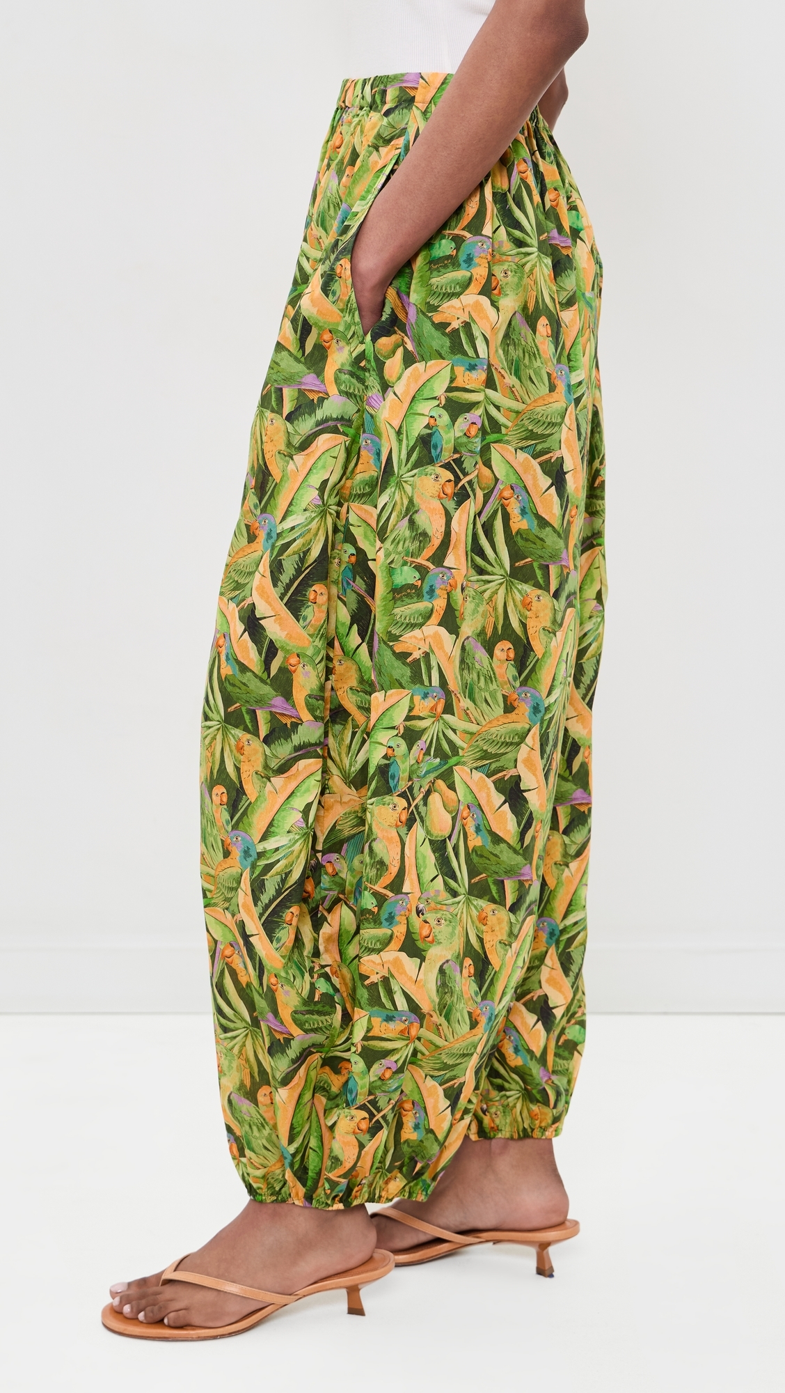 Balloon Pants Parrots Forest Green