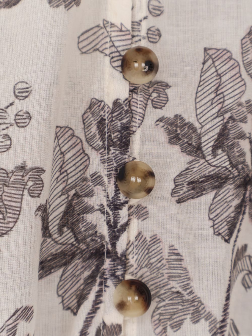 Short Cotton Dress With Floral Pattern