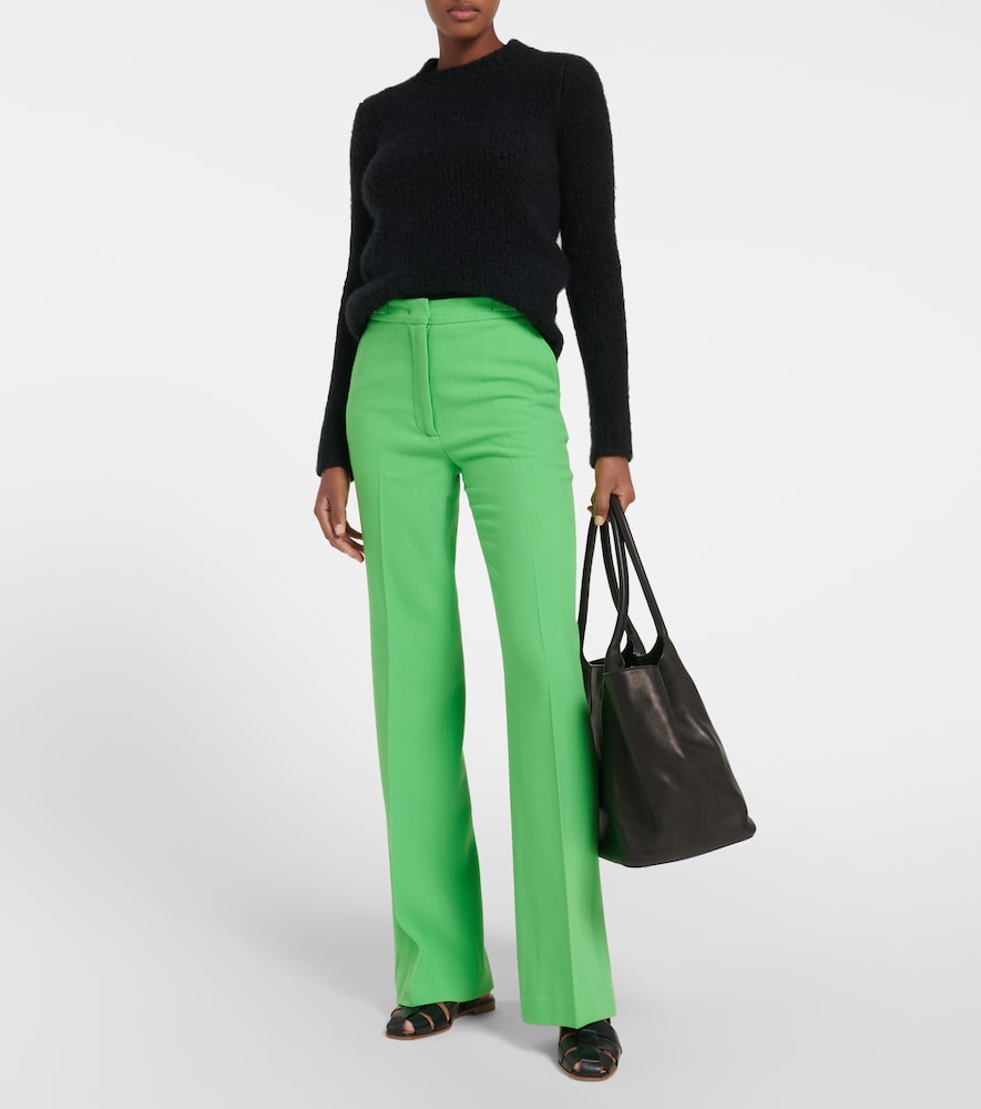 Vesta high-rise wide-leg virgin wool pants