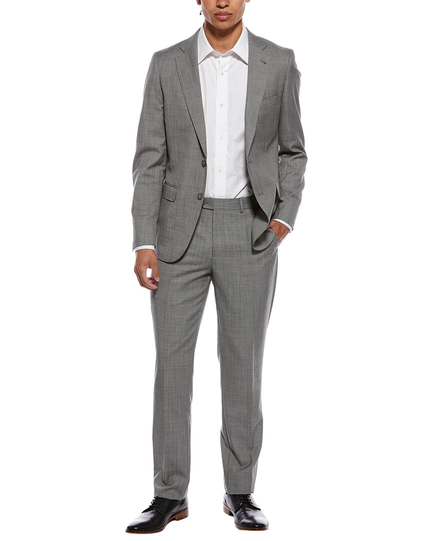 2Pc Wool-Blend Patro Suit With Flat Front Pant