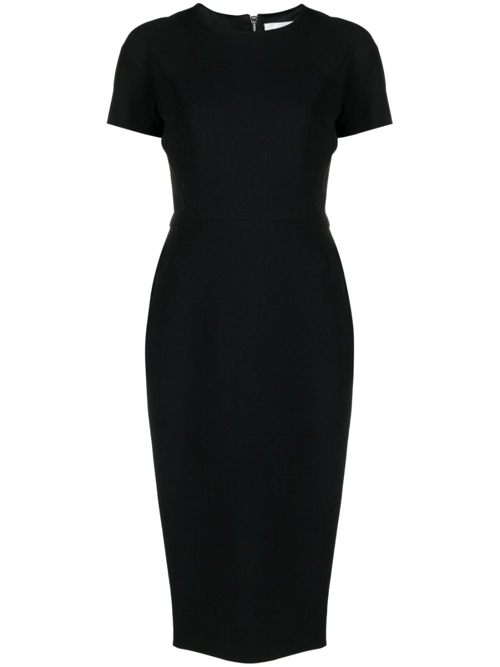 Fitted midi dress - Black
