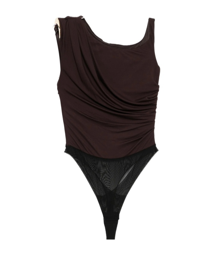 Bodysuit in jersey fabric with jewel shoulder detail