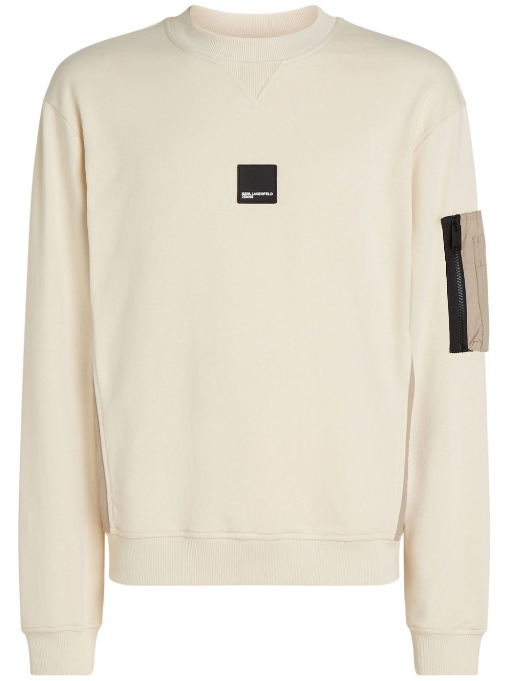 Panelled cotton sweatshirt - Neutrals