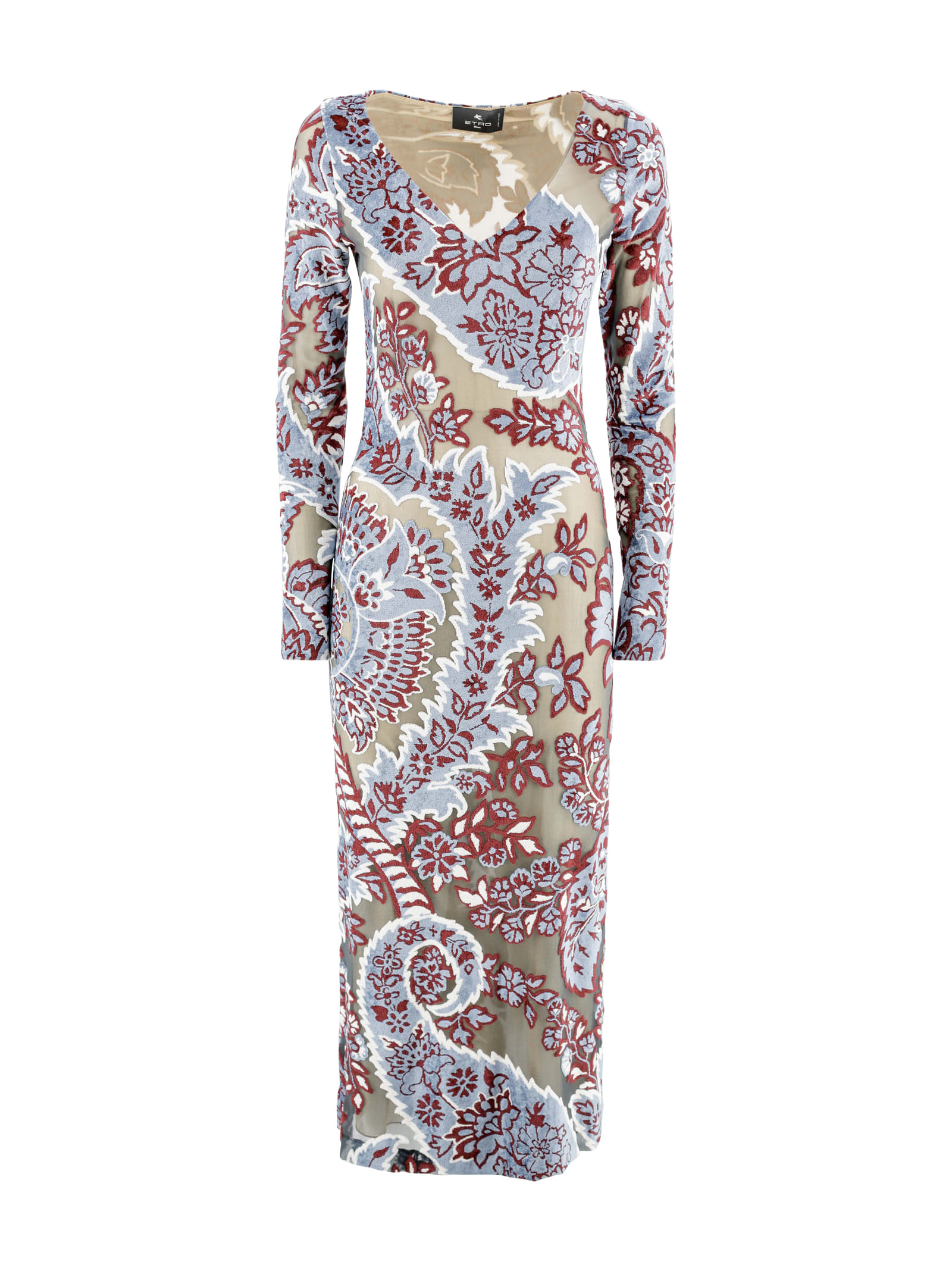 Paisley-print midi dress - Brown