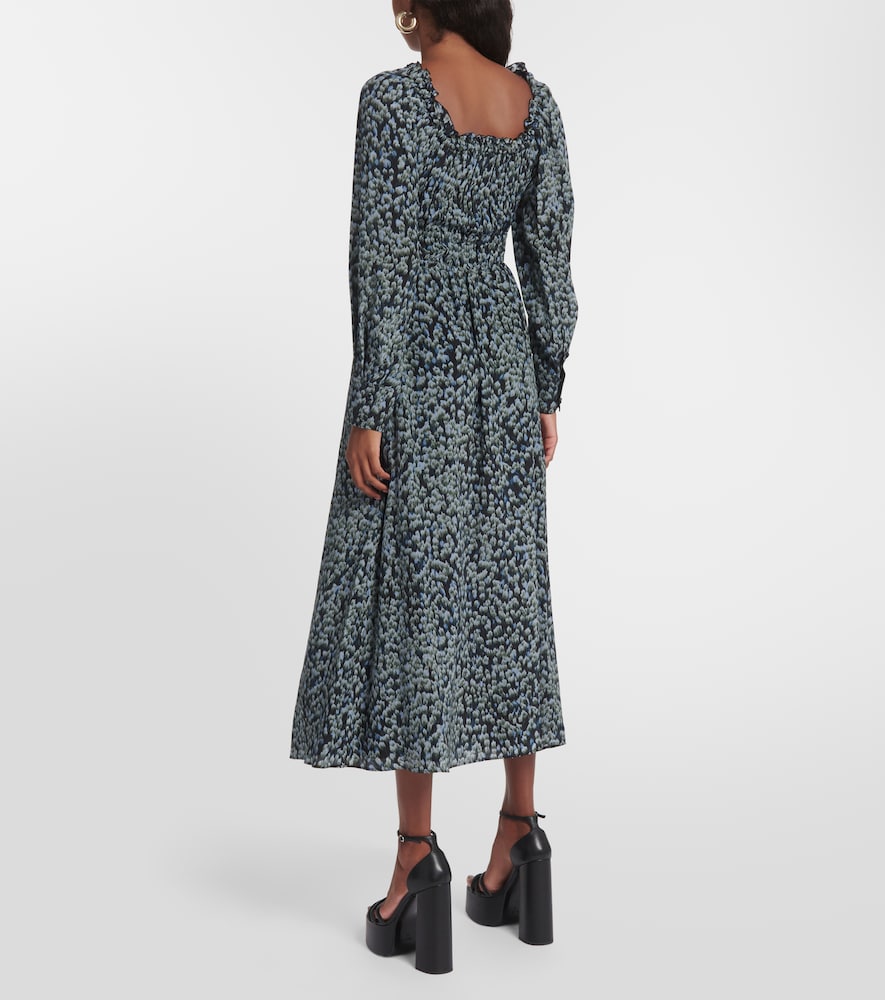 Lillian printed silk midi dress